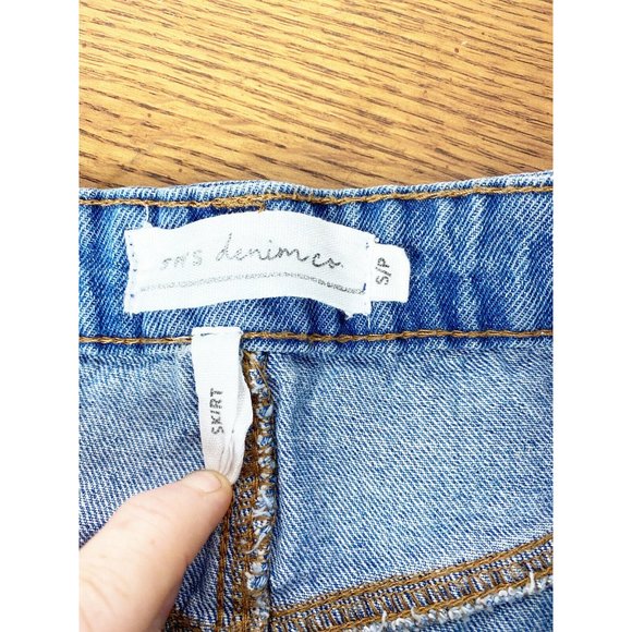 SWS Denim Sz S Denim Distressed High Waisted Skirt - Picture 6 of 7